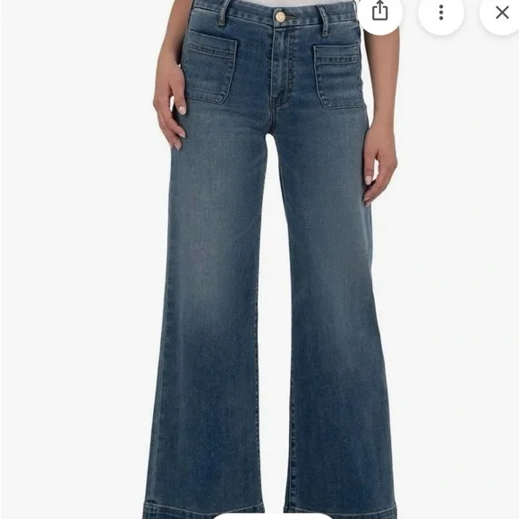 Kut Meg Wide-Leg Jeans With Front Patch Pocket - Picture 1 of 9